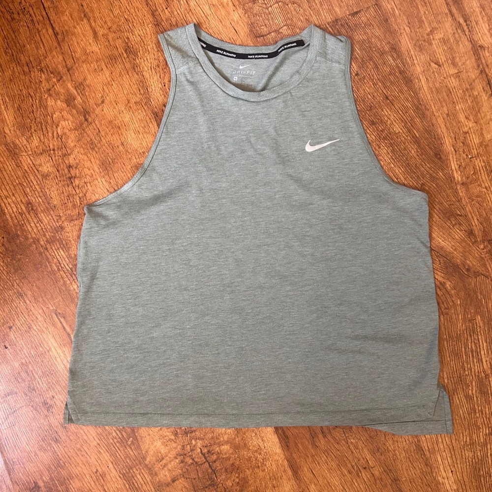 96. Nike‎ Running Dri-FIT Tank Top Womens XL Green Heathered